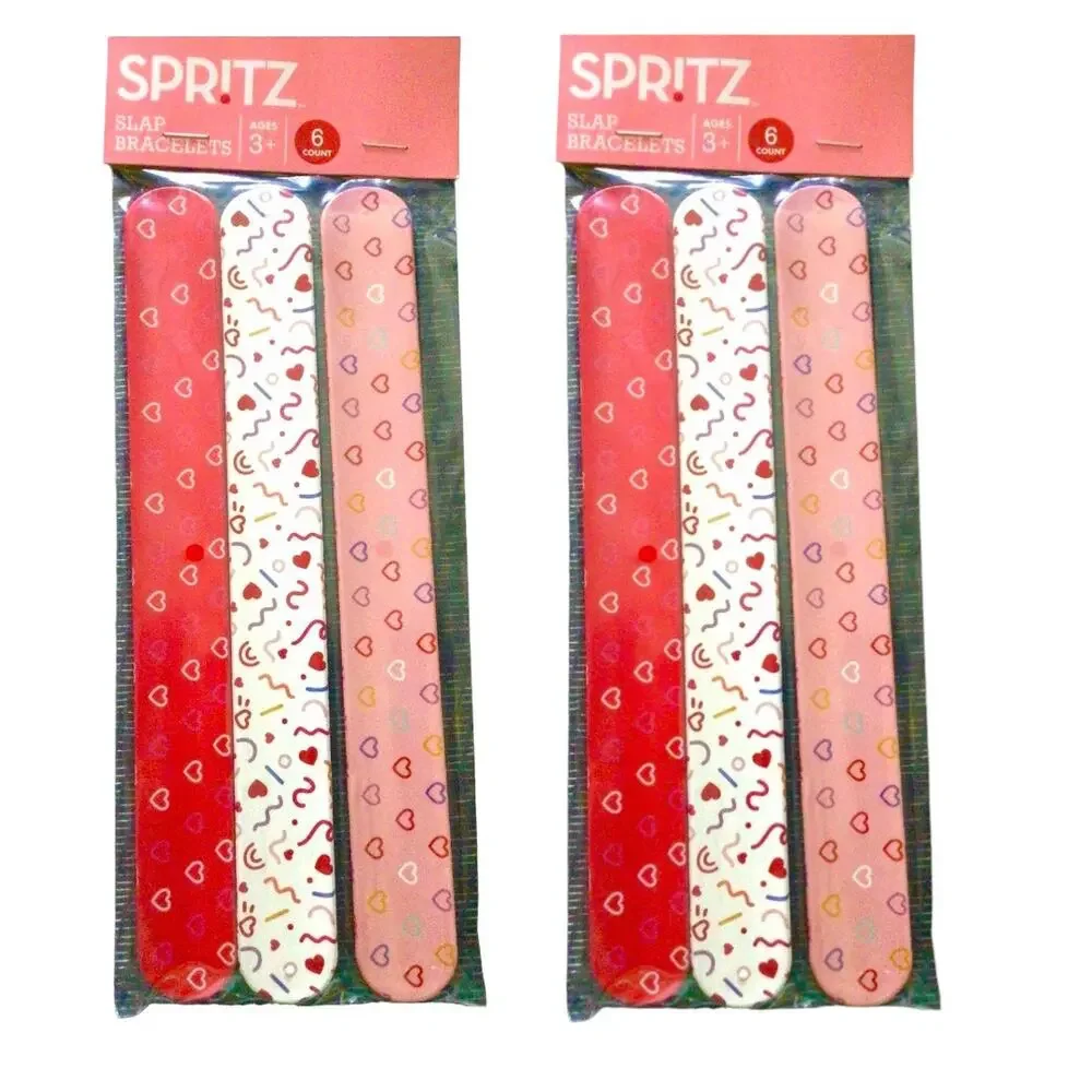 NEW Lot (12) SLAP BRACELETS Birthday Party Favors Hearts Friends Love by Spritz